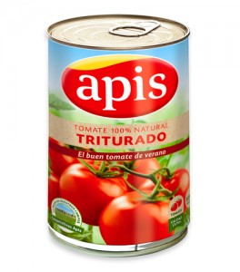 Tomate natural triturado, calidad extra, lata 400 g