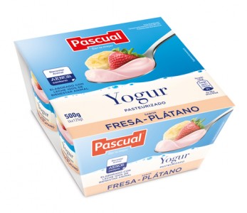 YOGUR SABOR FRESA-PLÁTANO PASCUAL 4 X 125 G YOGUR SABOR FRESA-PLÁTANO PASCUAL 4 X 125 G