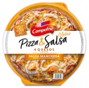 PIZZA 4 QUESOS CON SALSA MANCHEGA PIZZA 4 QUESOS CON SALSA MANCHEGA