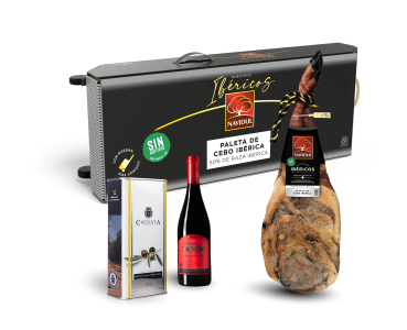 LOTE PALETA DE CEBO IBÉRICO NAVIDUL (+4,5 KG) +VINO + ACEITE LOTE PALETA DE CEBO IBÉRICO NAVIDUL (+4,5 KG) +VINO + ACEITE
