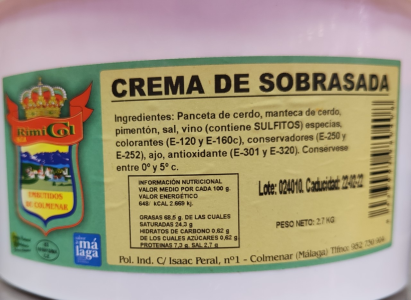 CREMA DE SOBRASADA RIMICOL CREMA DE SOBRASADA RIMICOL